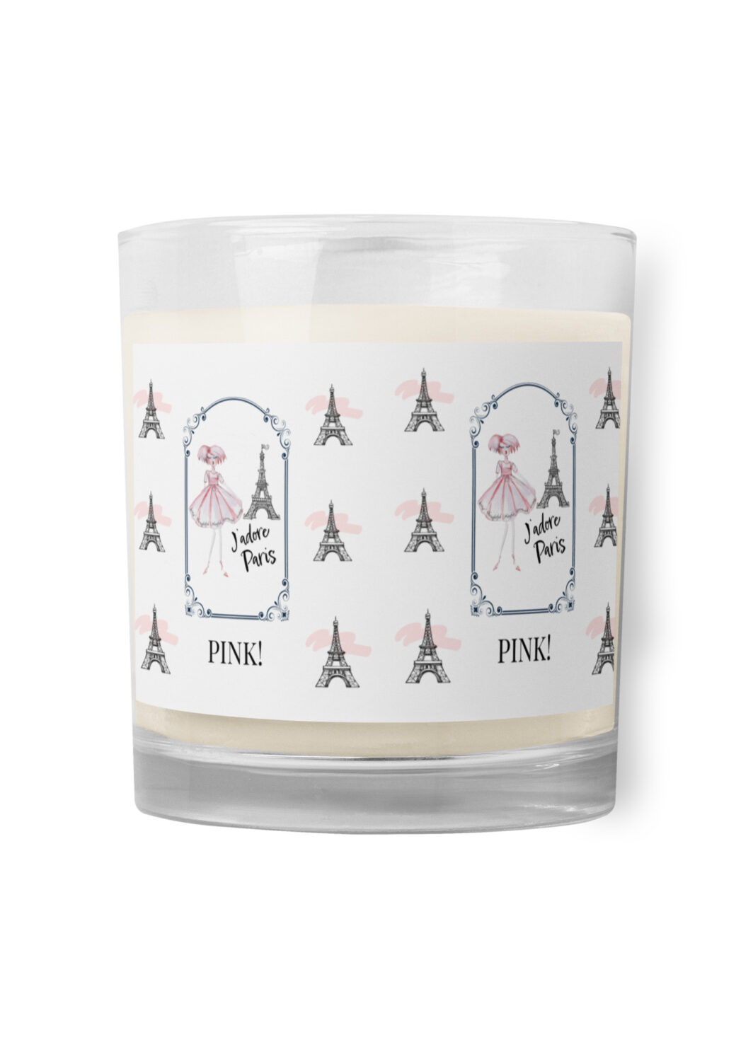 PINK in PARIS! THE OUTFIT GIRLS Glass jar soy wax candle