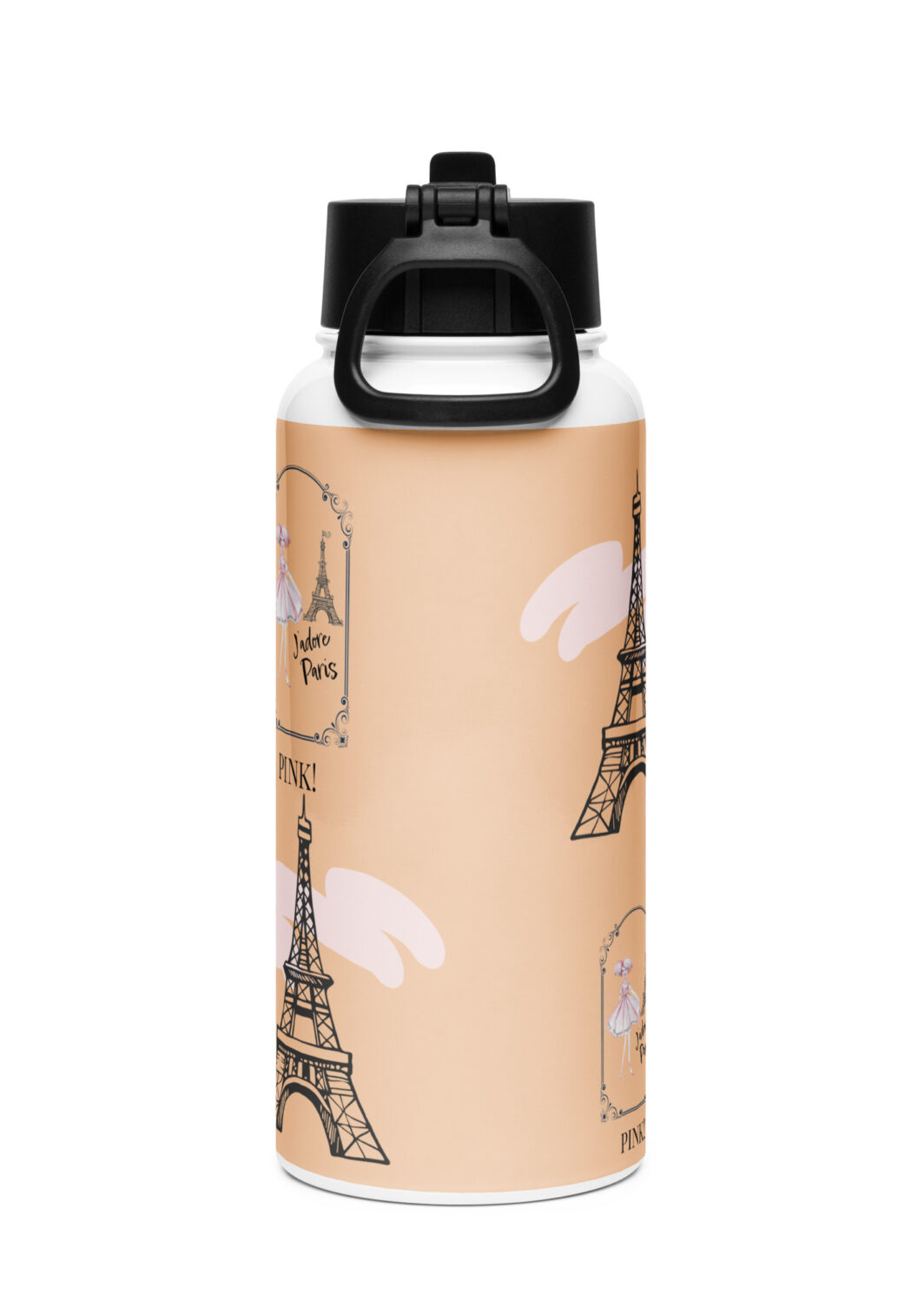 Stainless steel water bottle with a straw lid